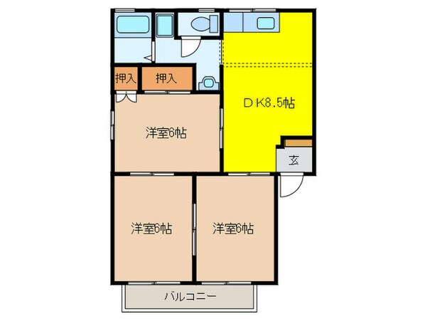 メゾンフレンド２棟の物件間取画像